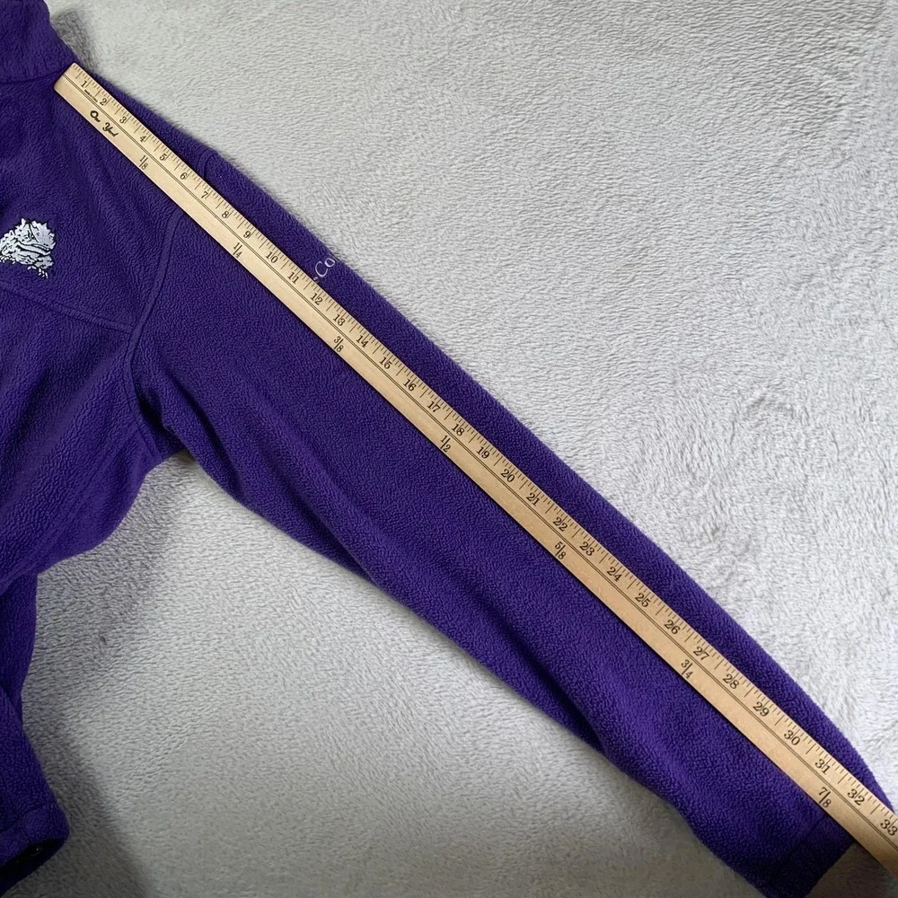 TCU Horned Frogs Jacket Mens Large Purple NCAA Football Columbia Full Zip Fleece
